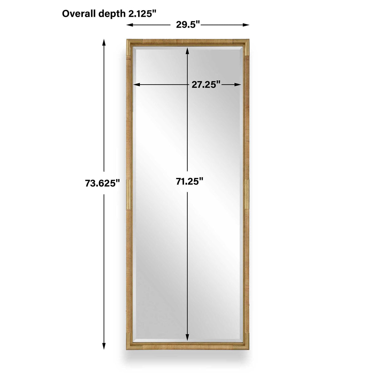 Kampar Full Length Rattan Tall Mirror