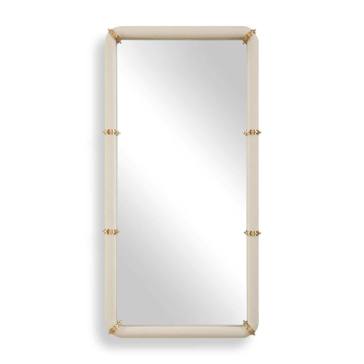 Cyprus White Leather Mirror
