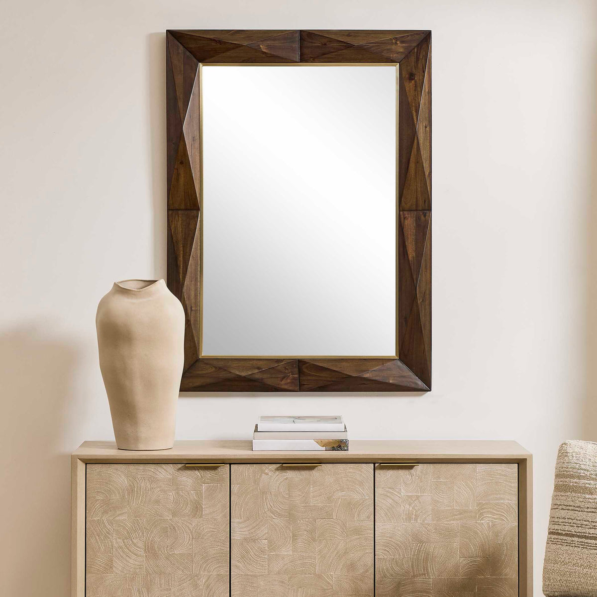 Diamond In The Rough Wood Mirror