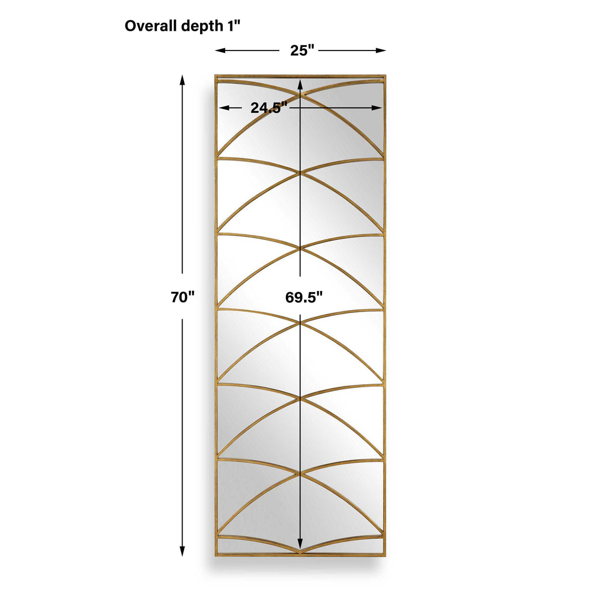 Crossed Up Gold Full Length Mirror