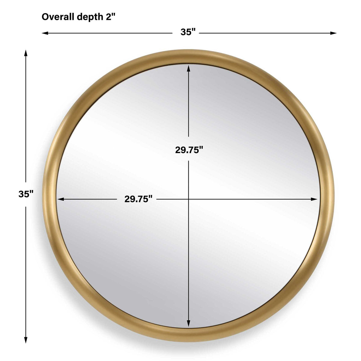 Atkinson Modern Brass Round Mirror