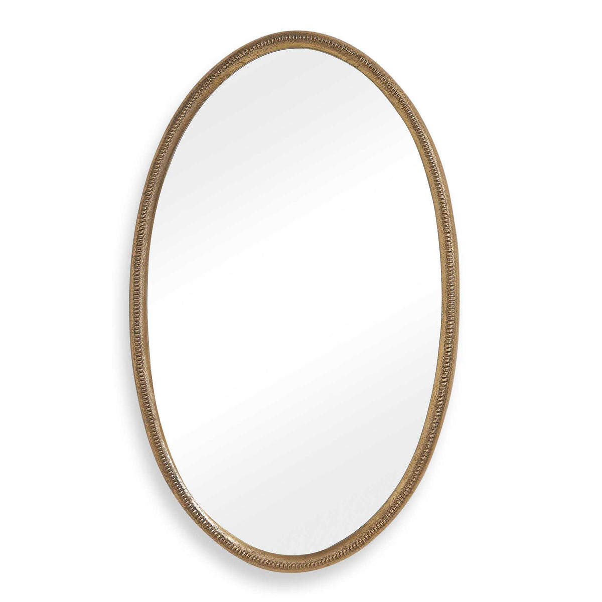 Ellis Beaded Brass Oval Mirror