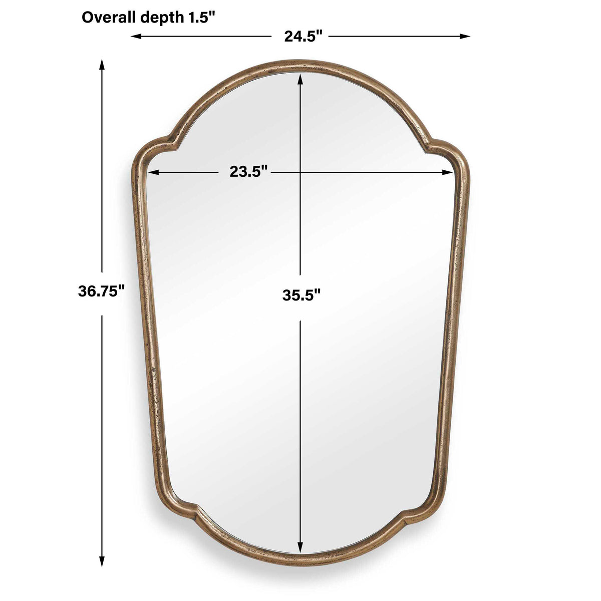 Naomi Antique Brass Mirror