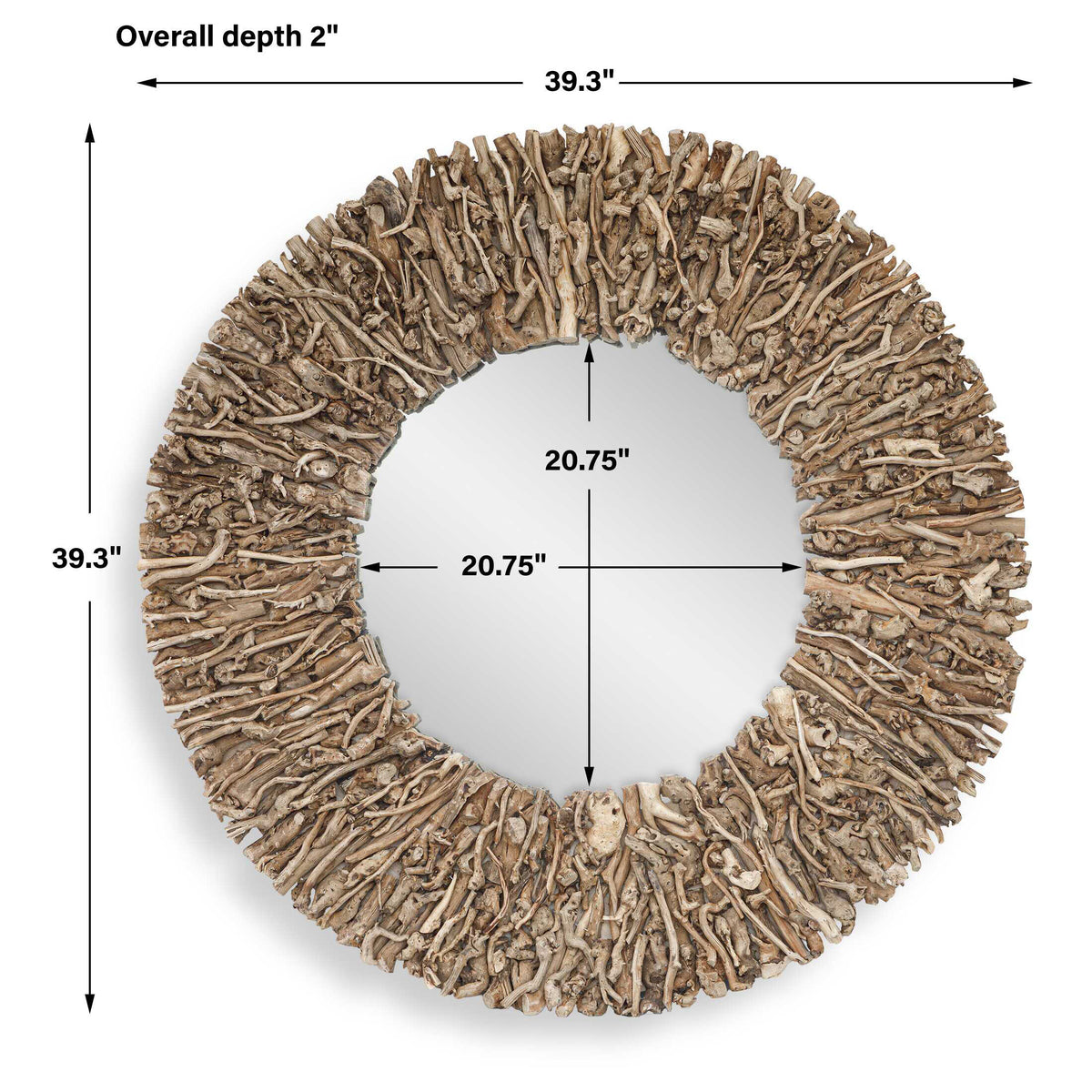 Rossetti Round Interwoven Wood Mirror