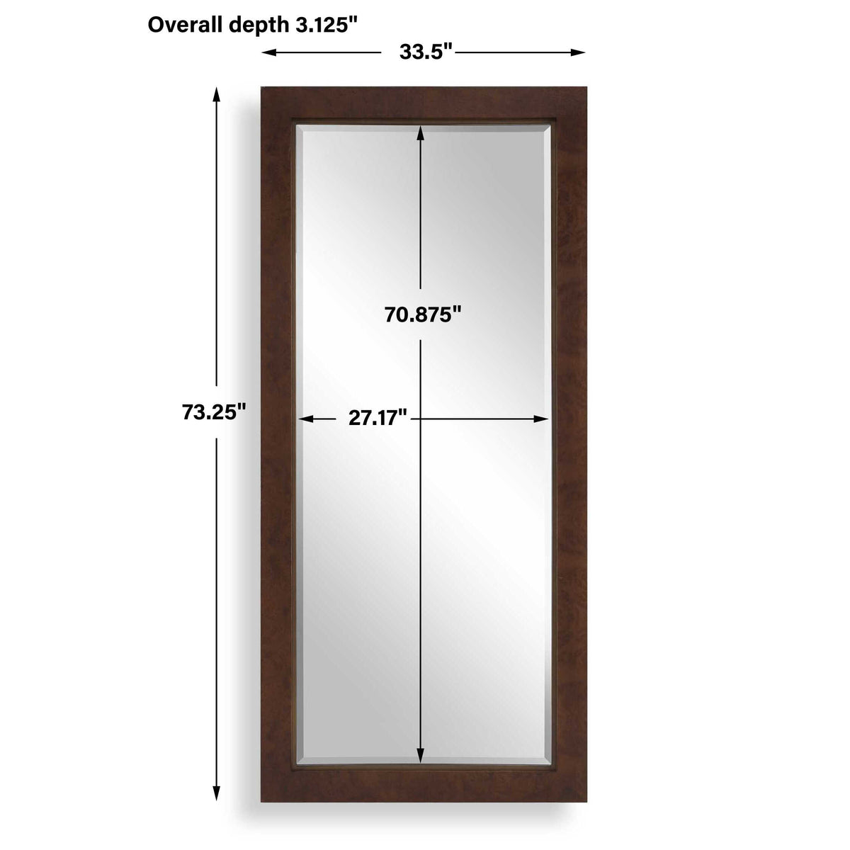 Durant Tall Wood Mirror