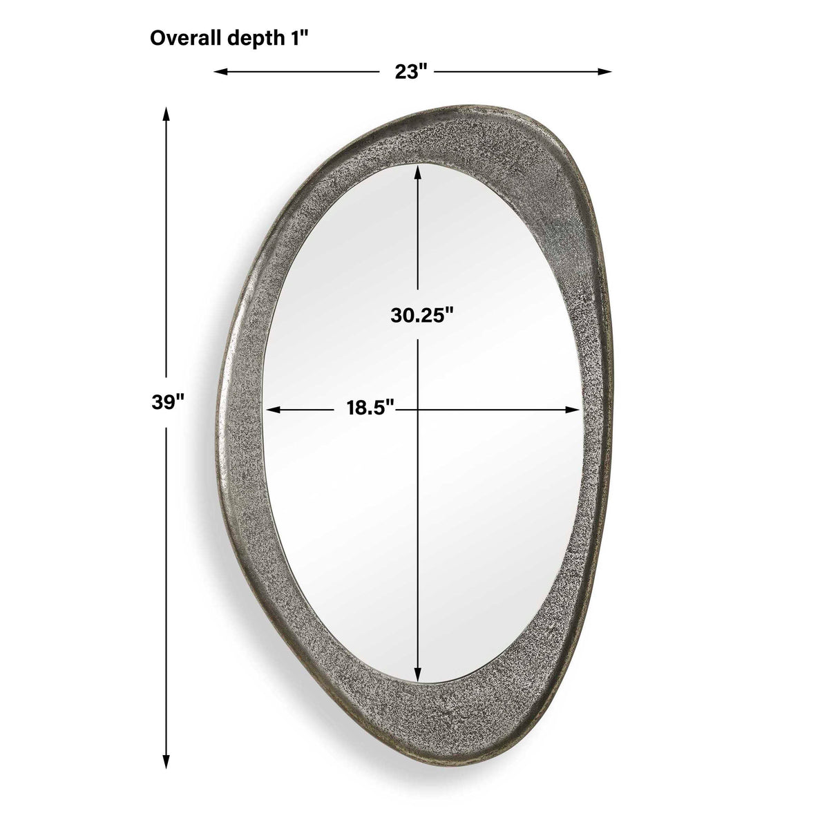 Schiller Oval Antique Nickel Mirror
