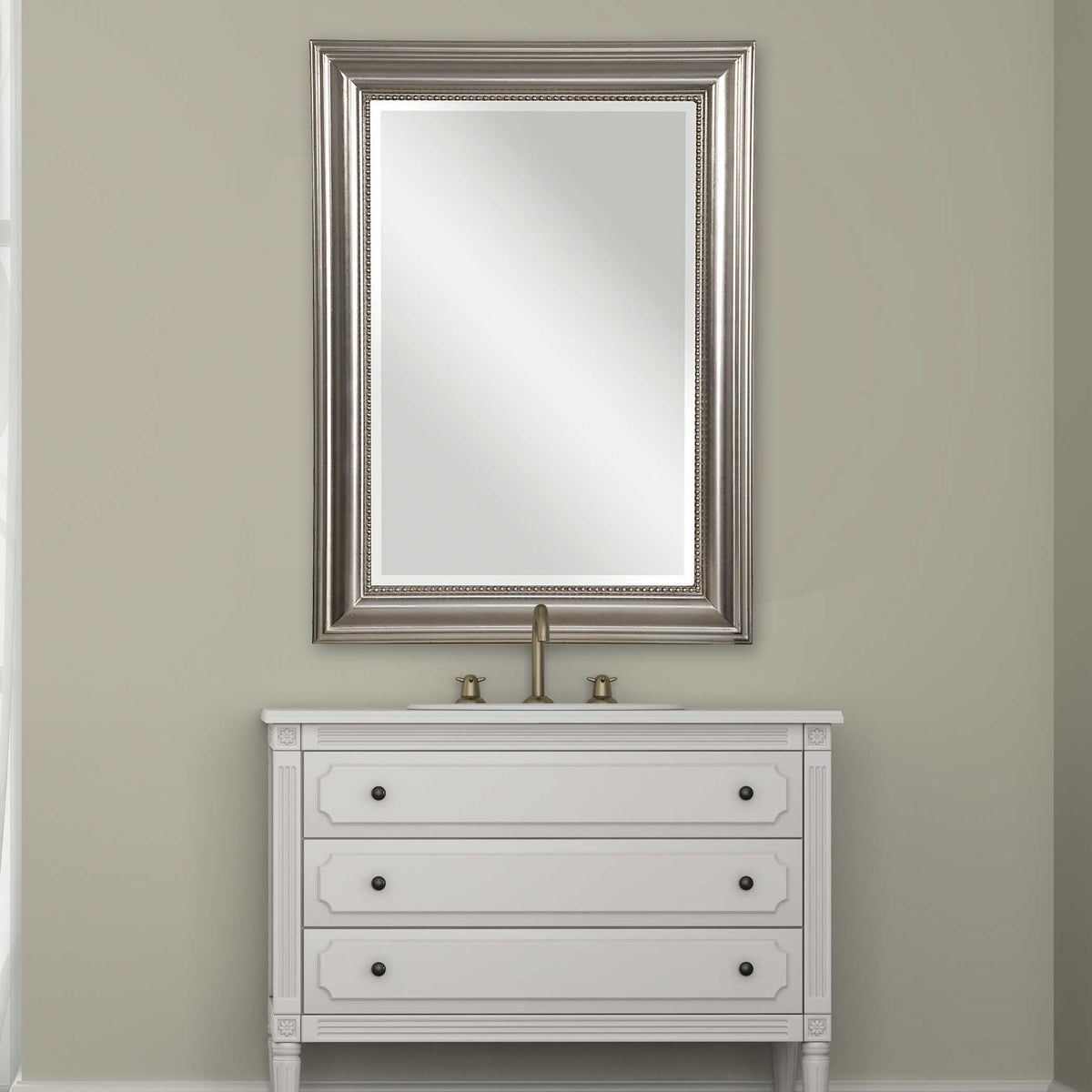 Stuart Silver Beaded Mirror