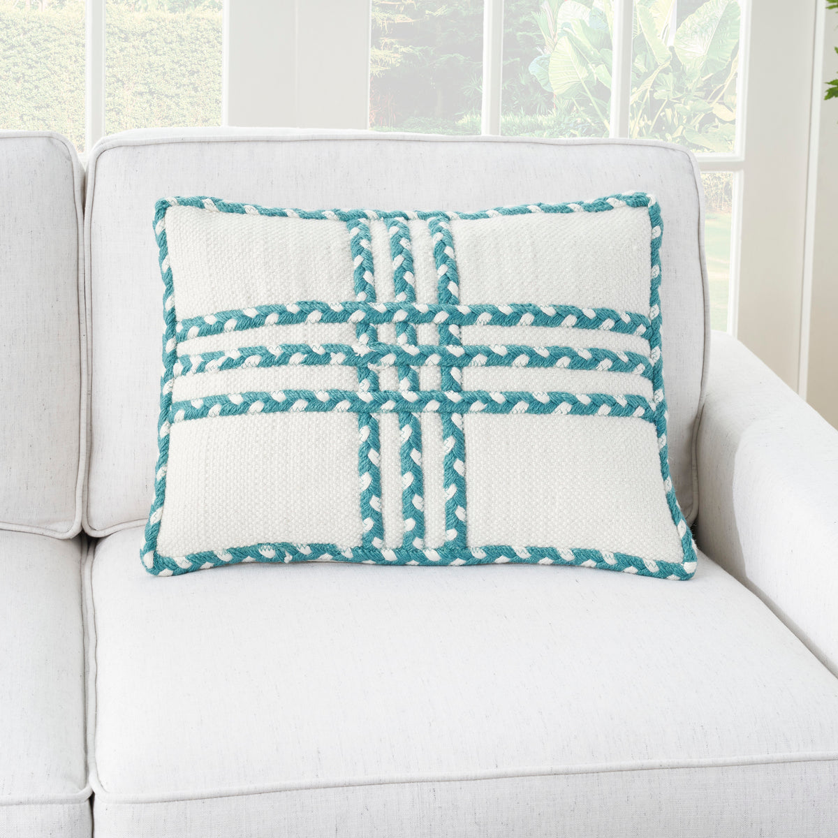 Outdoor Pillows VJ111 Turquoise 14" x20" Throw Pillows