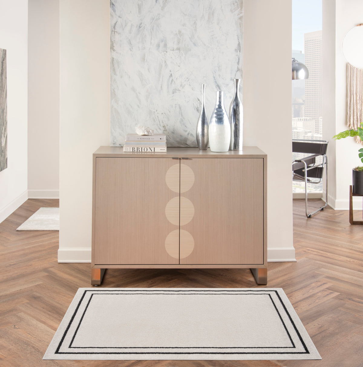 Nourison Essentials NRE02 Ivory Black Rug