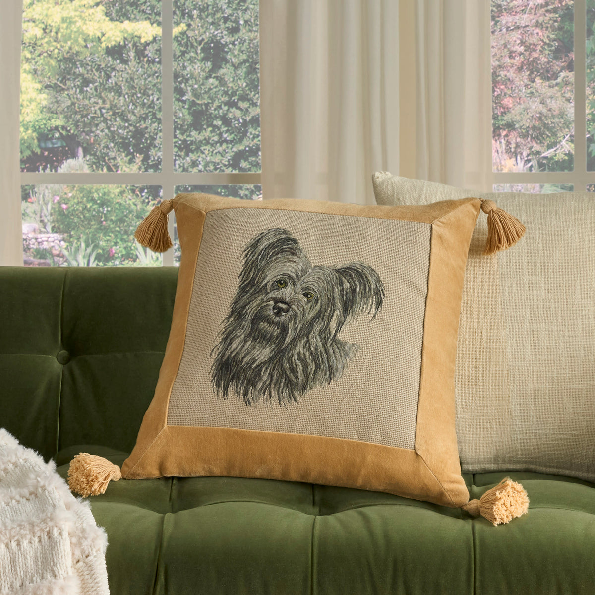 Vintage Pillow V6024 Beige 20" x 20" Throw Pillows