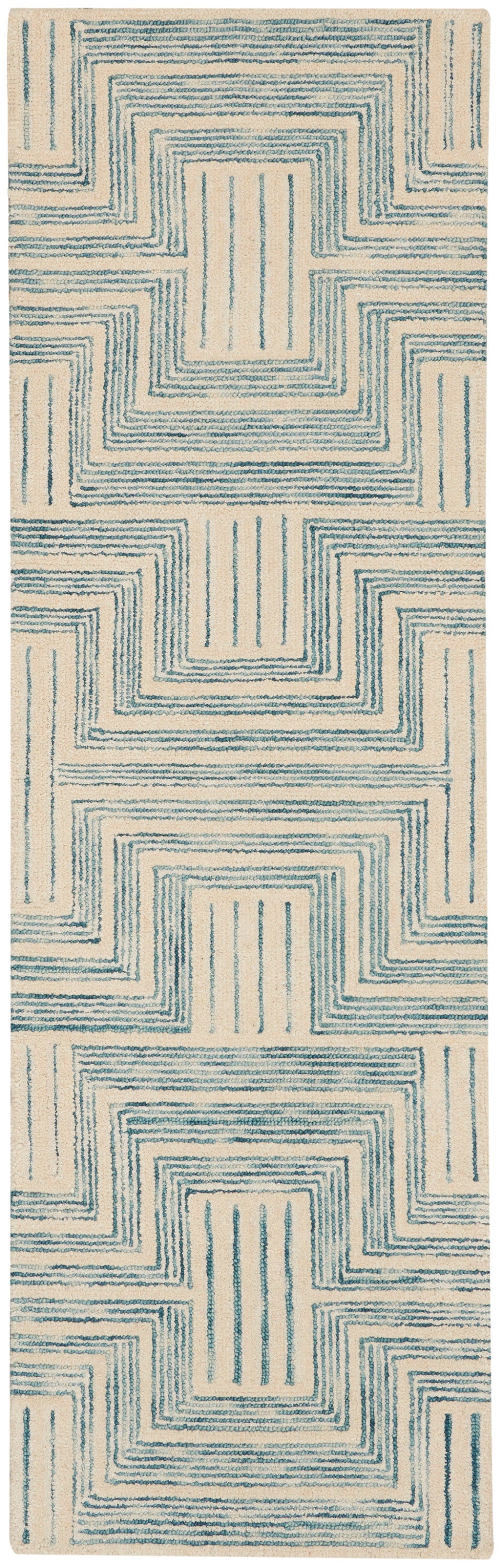 Interlock ITL06 Ivory/Turquoise Rug