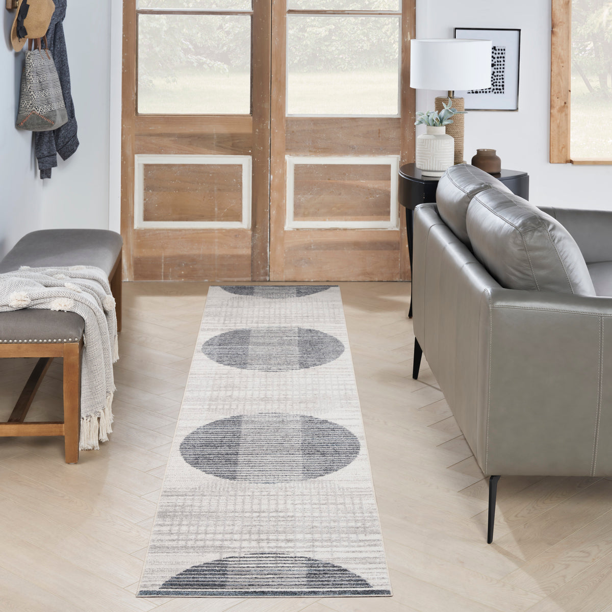 Astra Machine Washable ASW03 Ivory Blue Rug