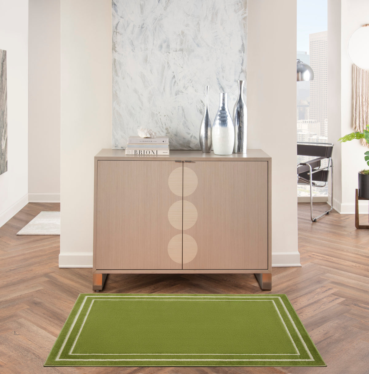 Nourison Essentials NRE02 Green Ivory Rug