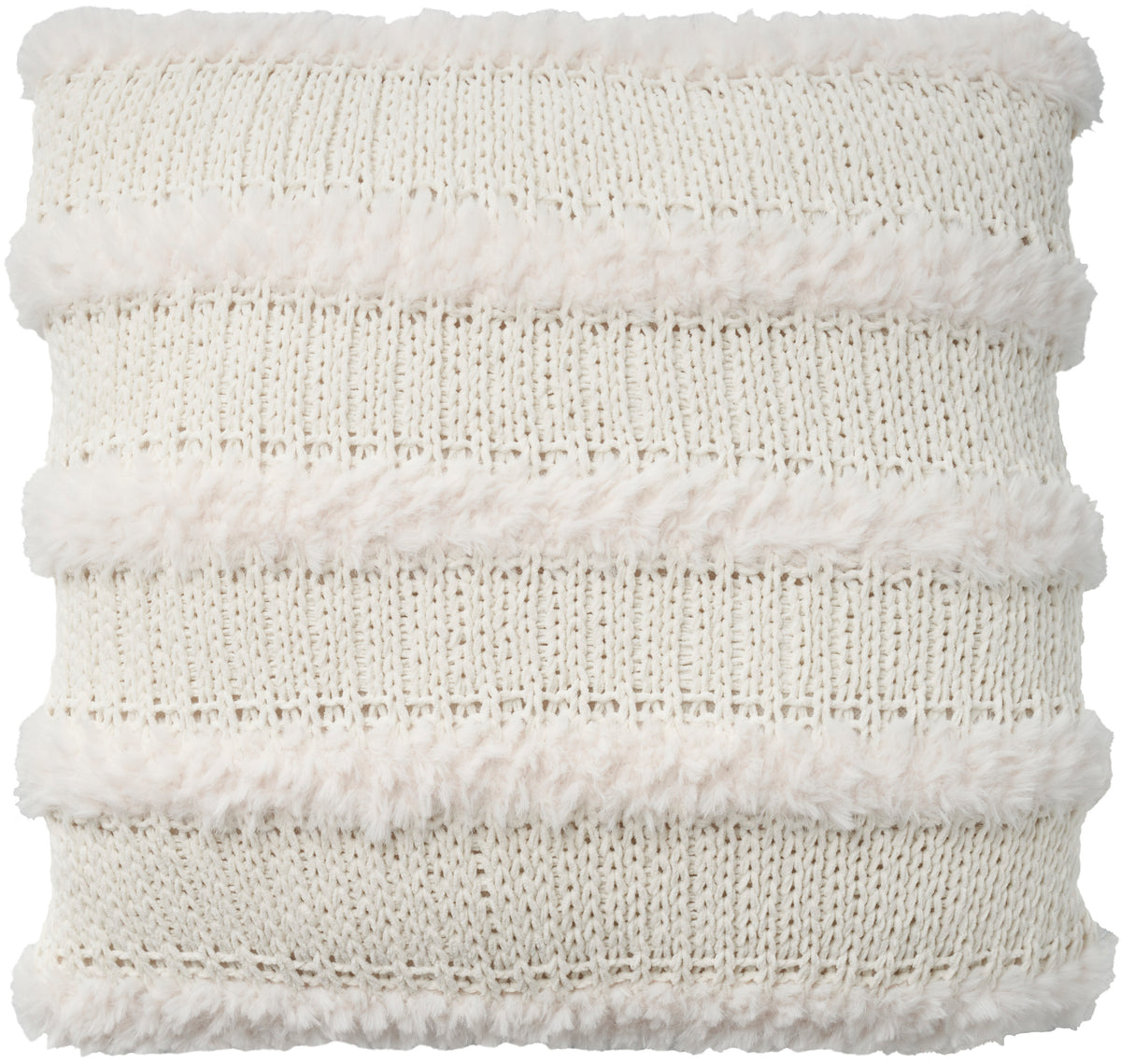 Faux Fur VV190 Ivory 20" x 20" Throw Pillows