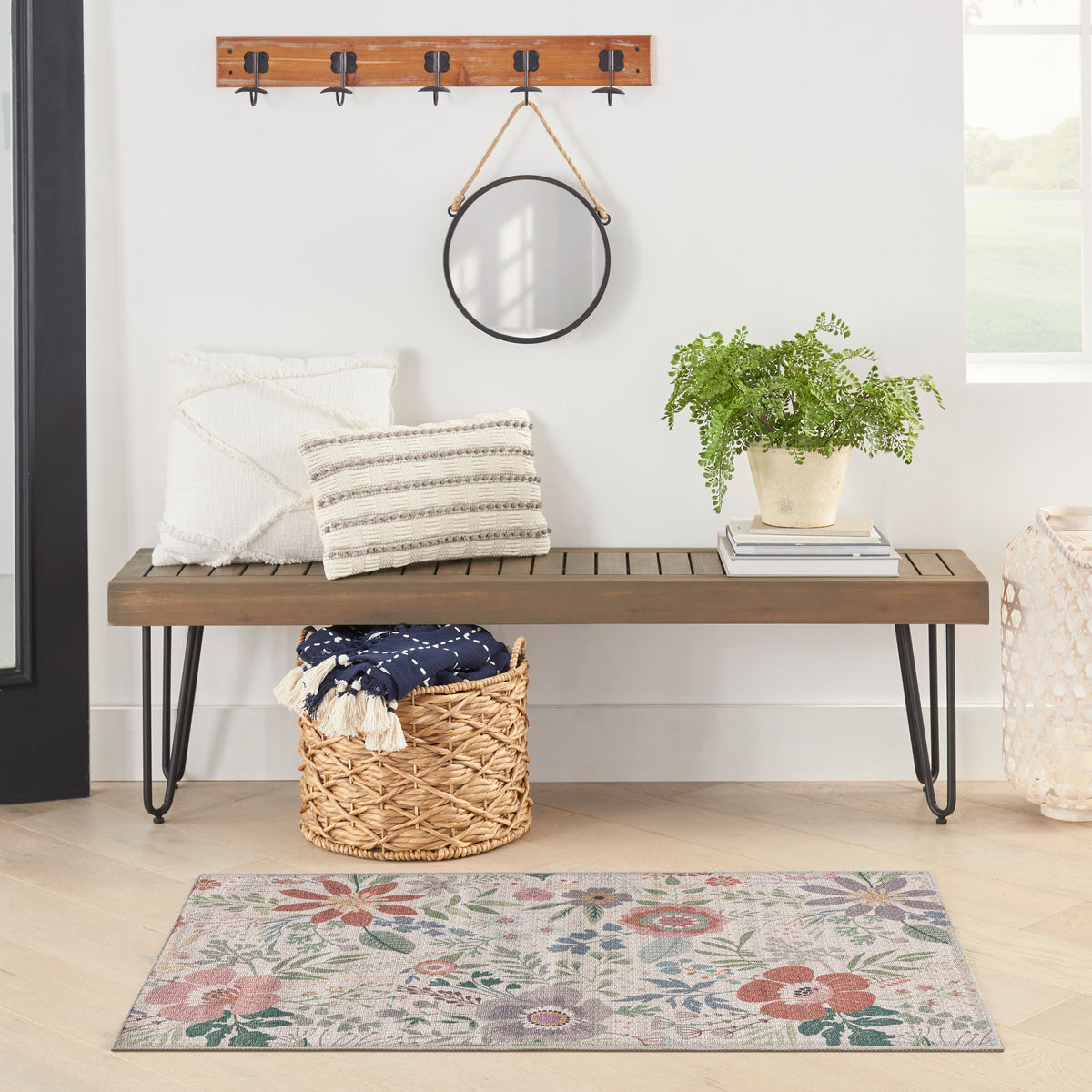 Nourison Washables NWB06 Cream Multicolor Rug