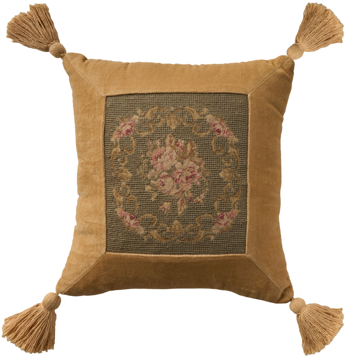 Vintage Pillow VAN10 Sage 15" x 15" Throw Pillows