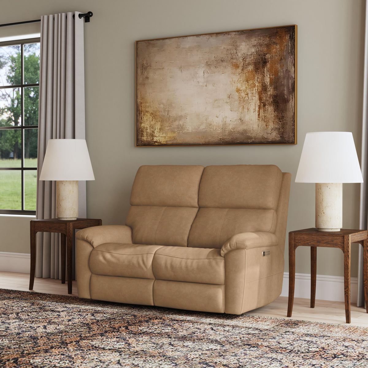 Porter Leather Power Reclining Loveseat with Power Headrest & Lumbar