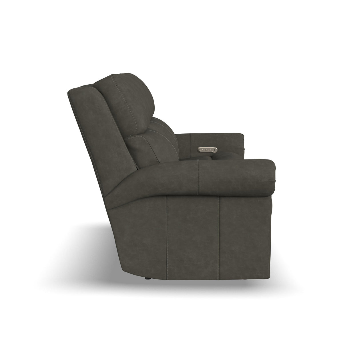 Bernard Leather Power Reclining Sofa with Console, Power Headrests & Lumbar
