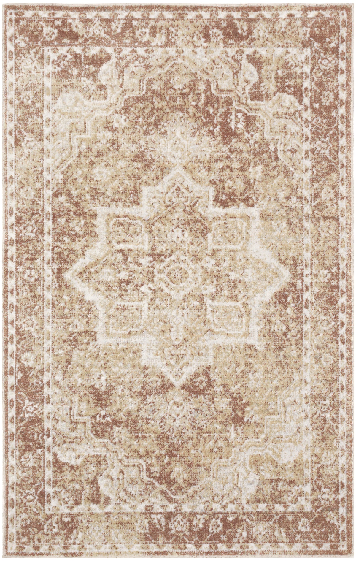 Astra Machine Washable ASW12 Rust Rug