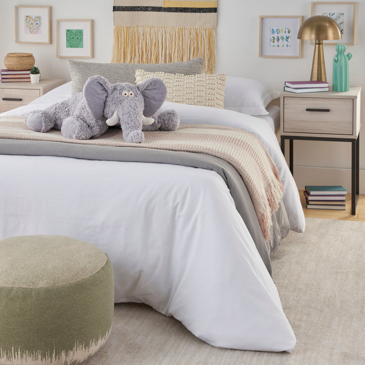 Plush Lines N1463 Grey 18" x 22" Throw Pillows