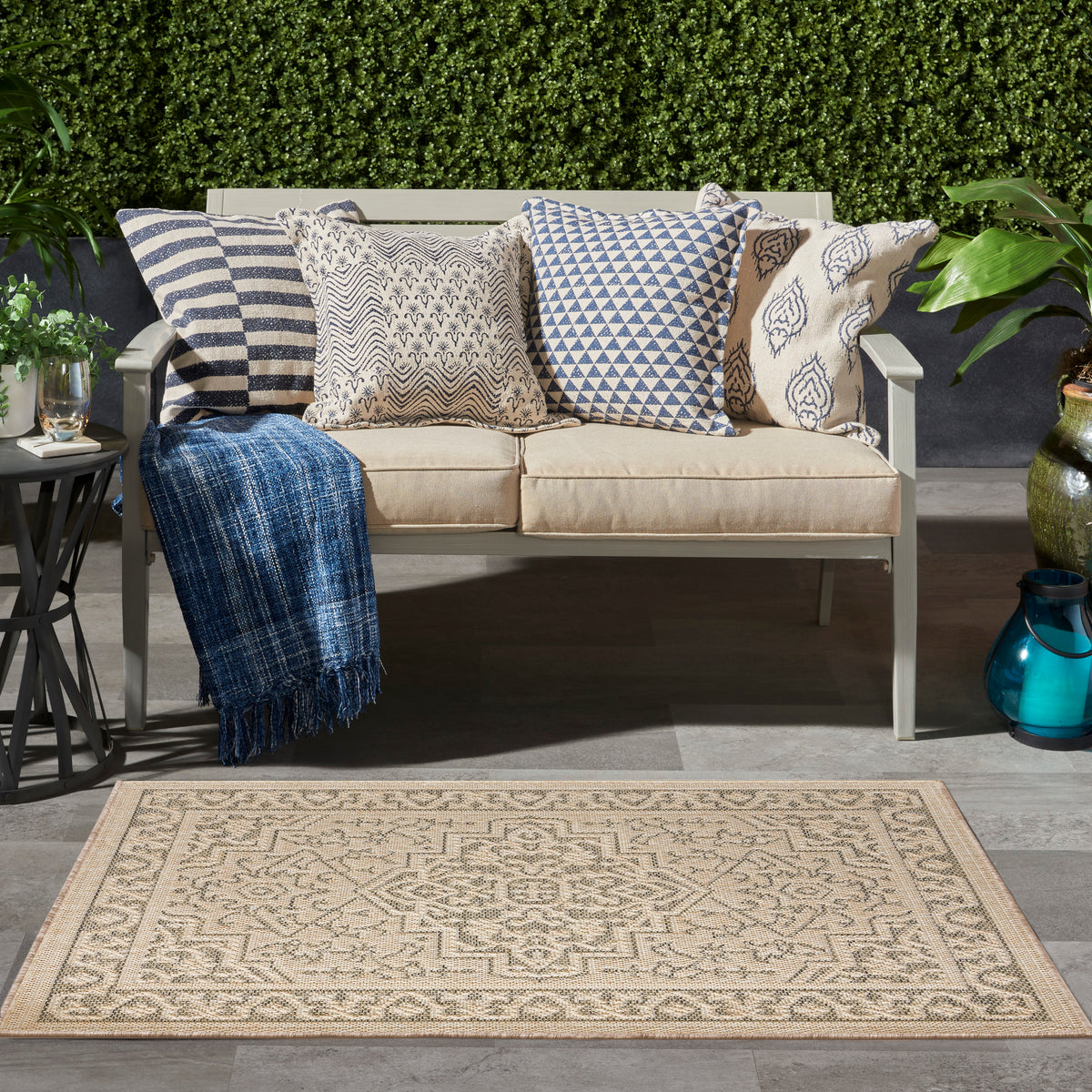 Tulum TLM05 Taupe Olive Rug