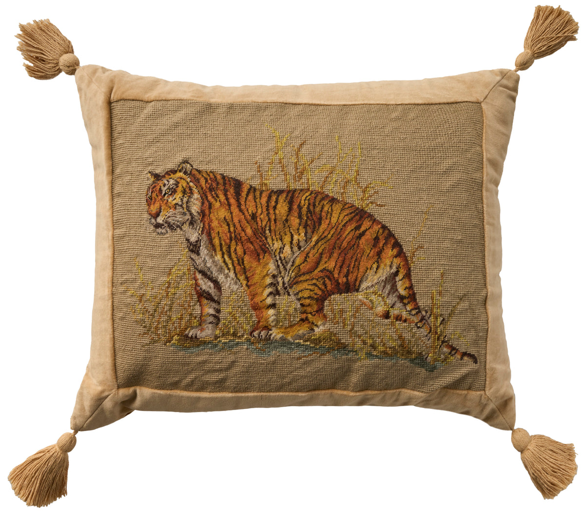 Vintage Pillow V8084 Beige 19" x 23" Throw Pillows