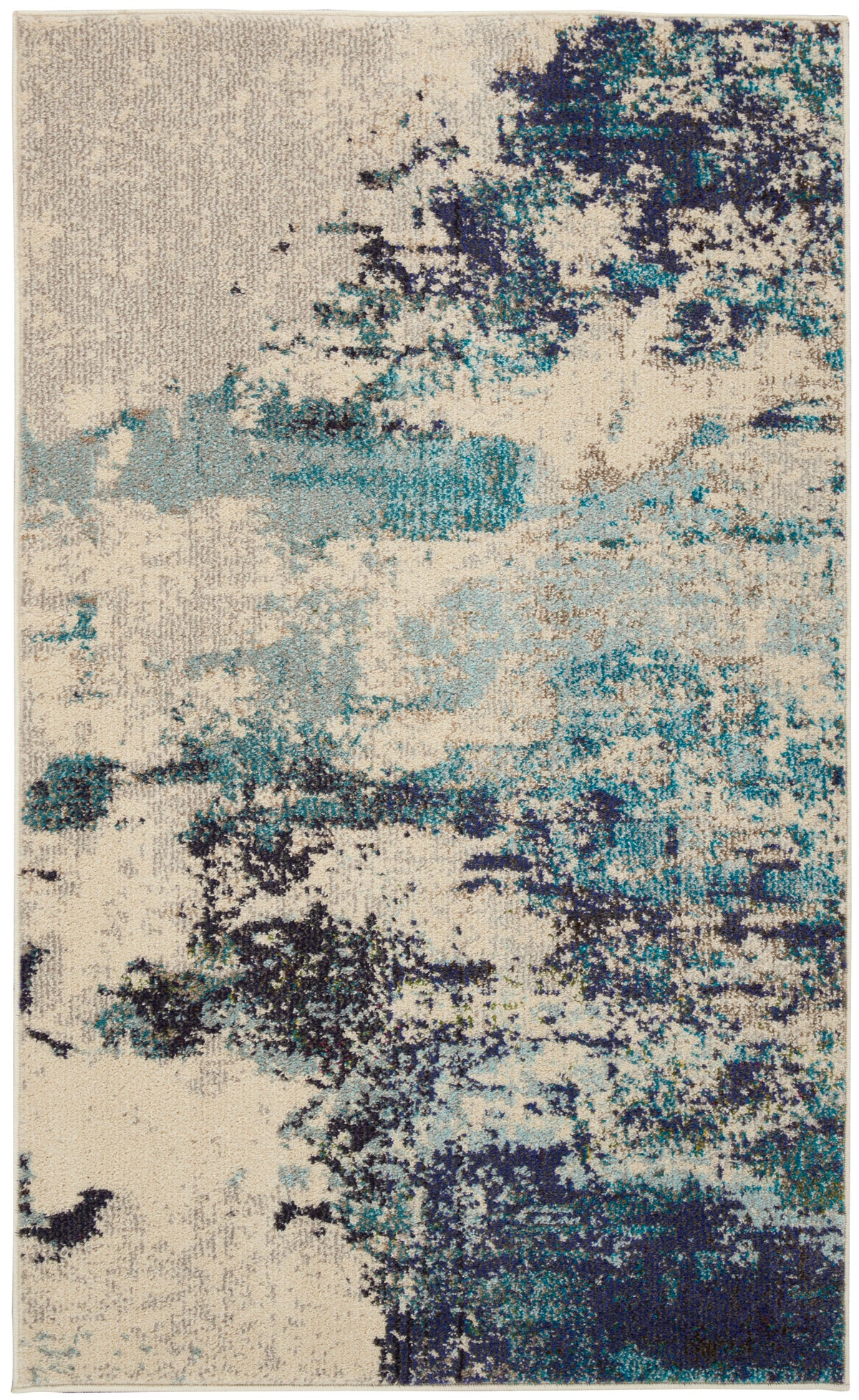 Celestial CES02 Ivory/Teal Blue Rug