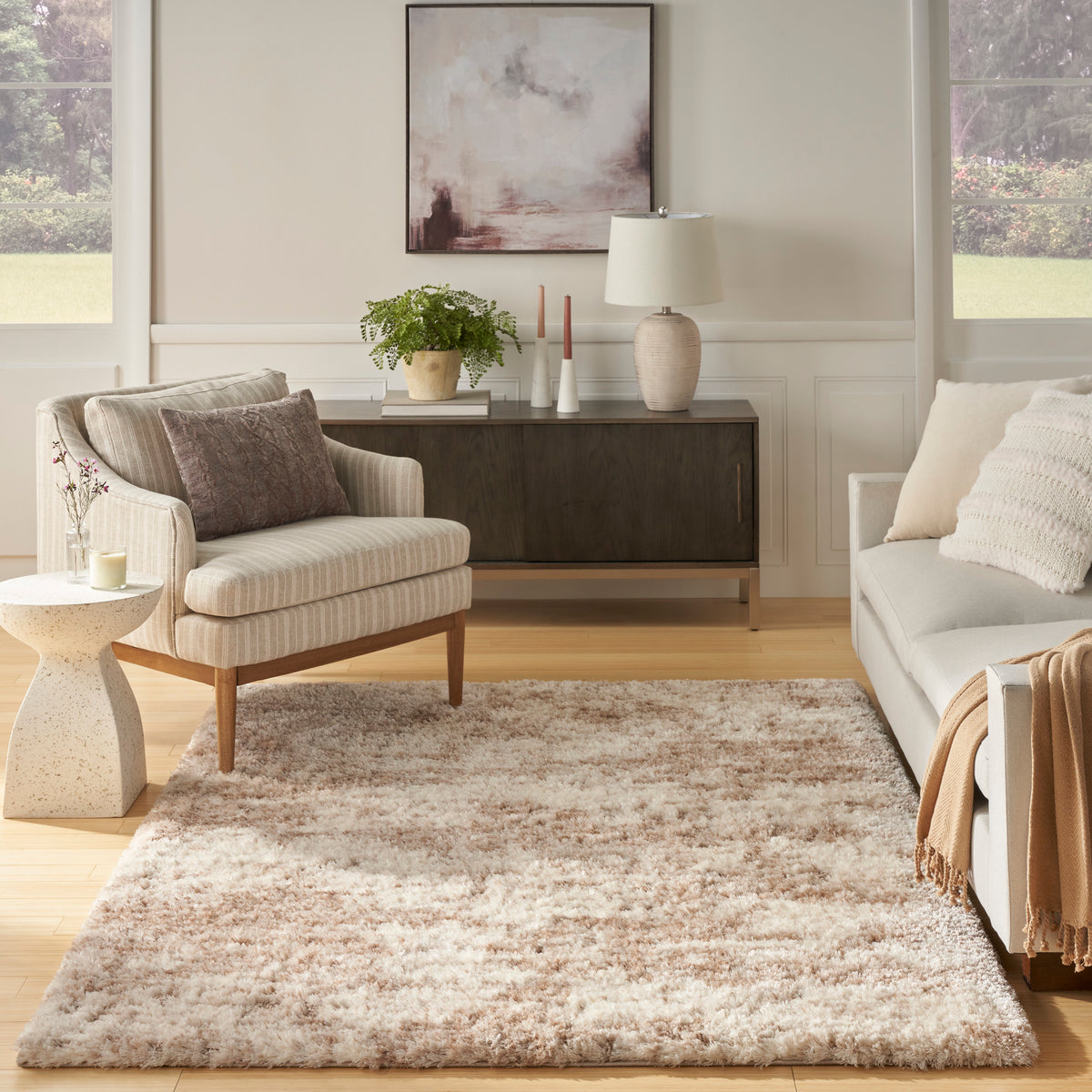 Dreamy Shag DRS10 Ivory Dark Beige Rug