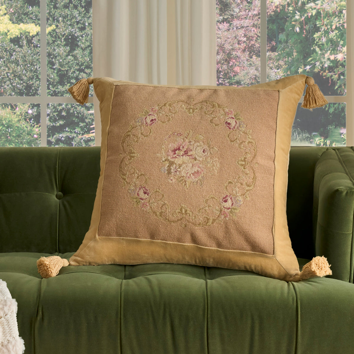 Vintage Pillow VAN1 Blush 24" x 24" Throw Pillows