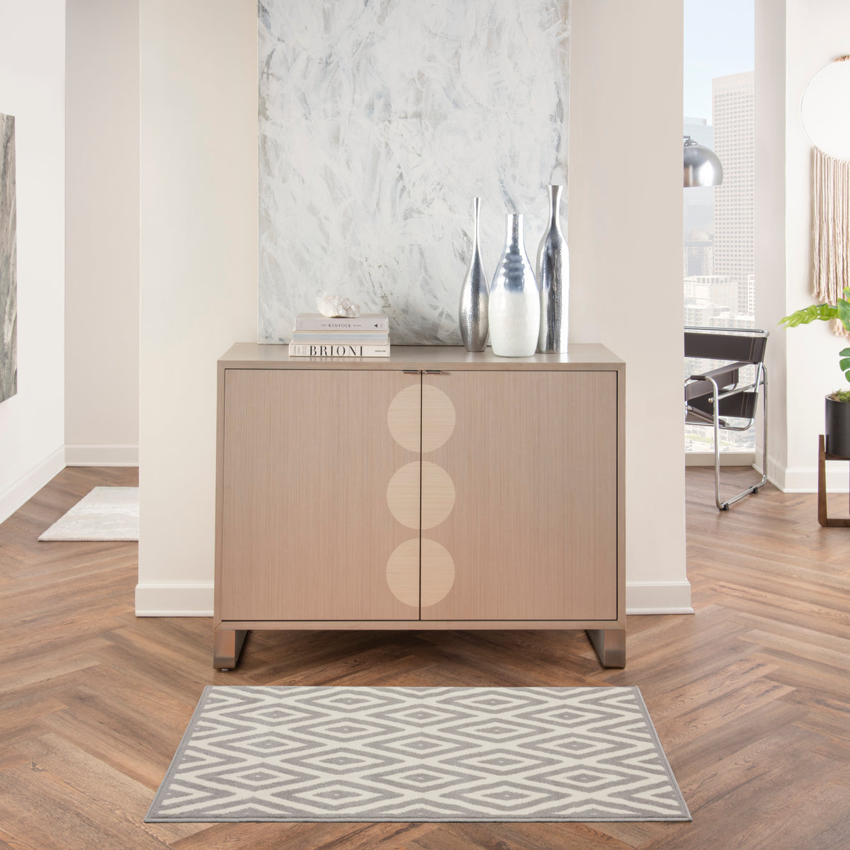 Grafix GRF18 White Grey Rug