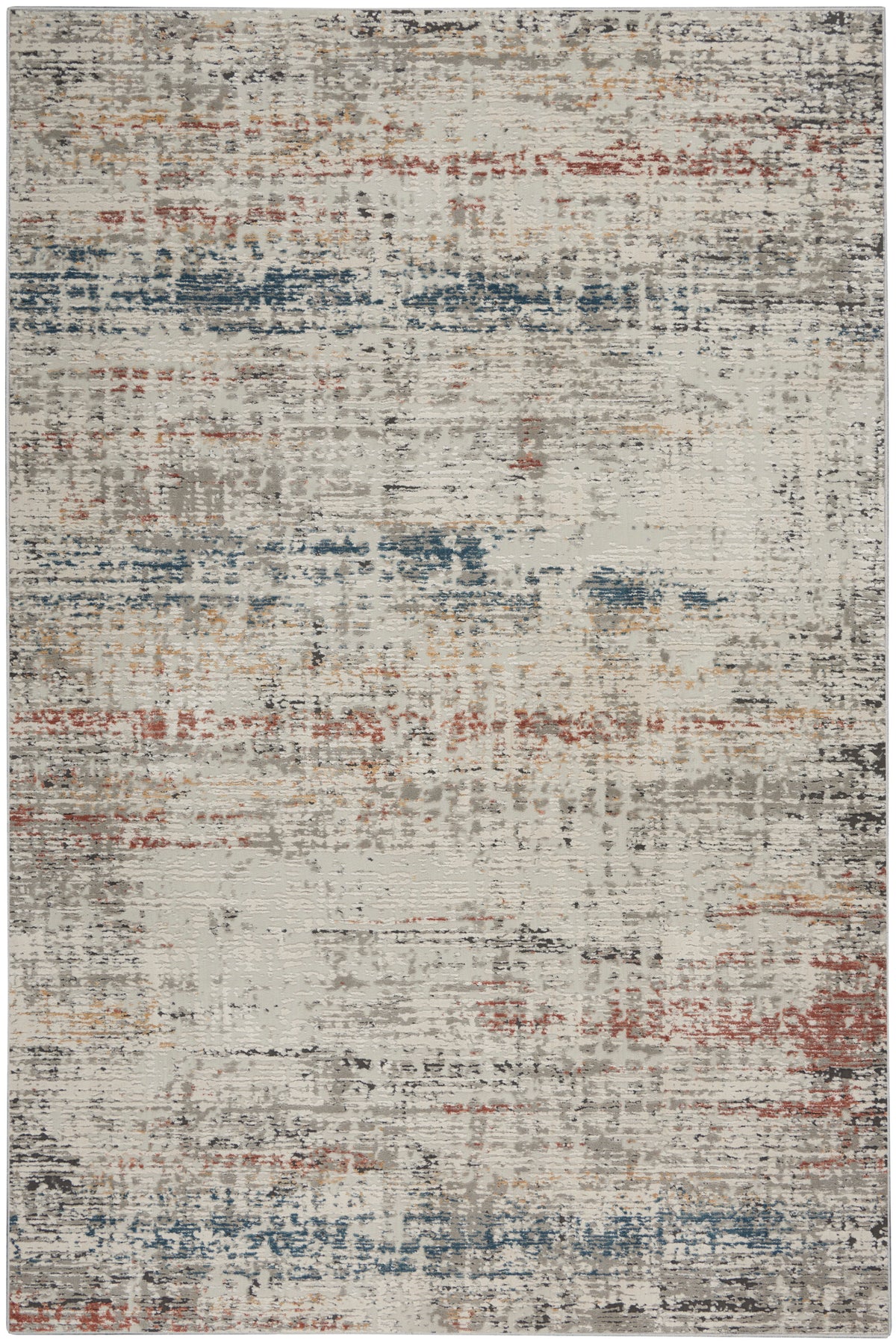 Rustic Textures RUS14 Light Grey Multi Rug