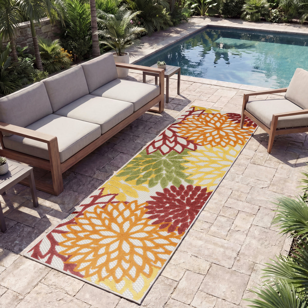 Aloha ALH05 Red Multicolor Rug