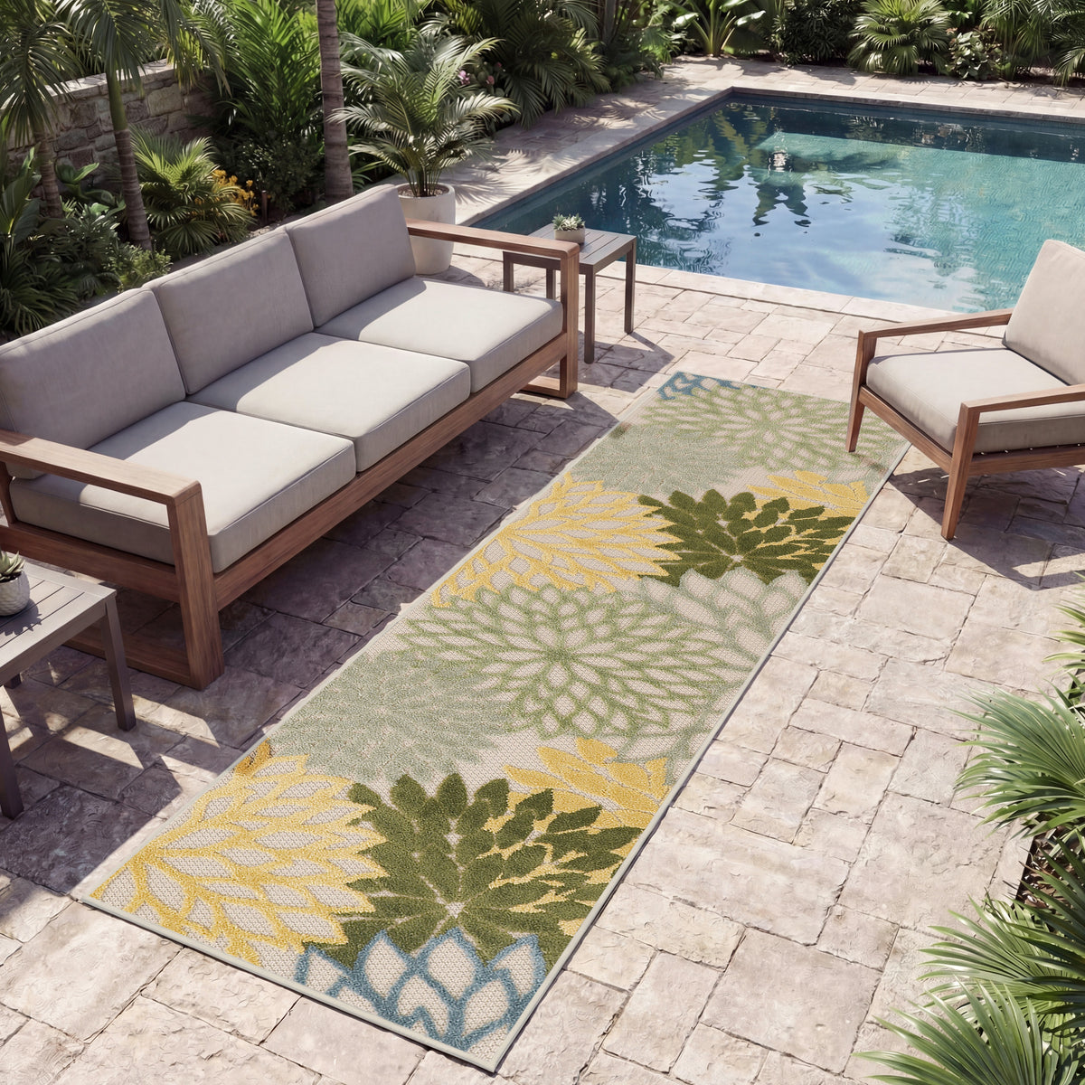 Aloha ALH05 Green Multicolor Rug