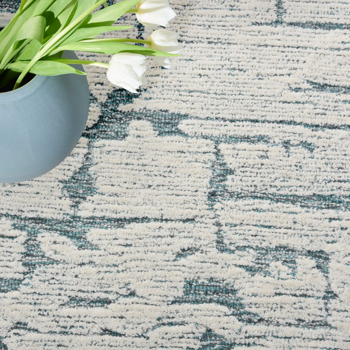 CK009 Sculptural SCL01 Teal Rug