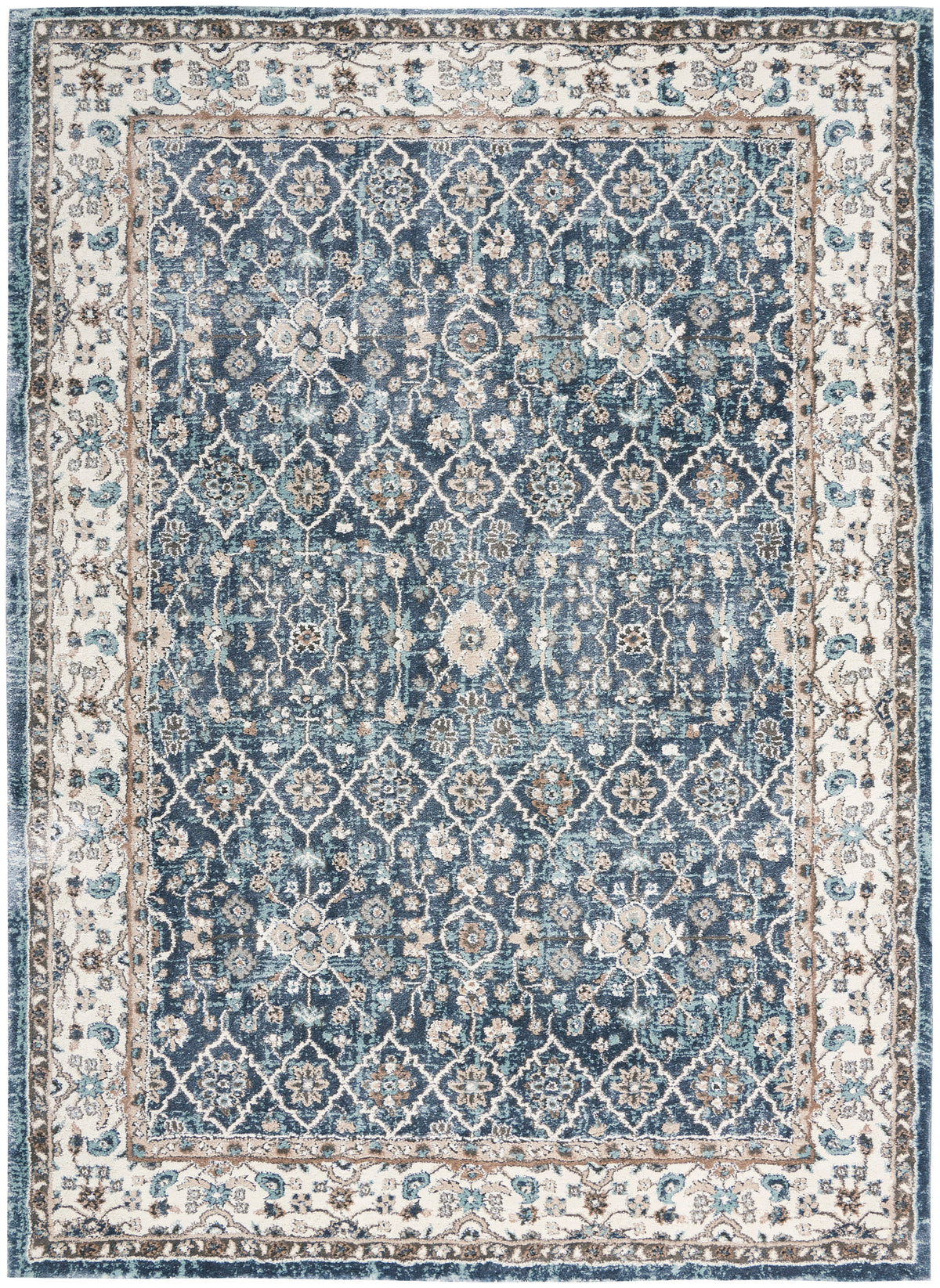 American Manor AMR01 Blue Ivory Rug