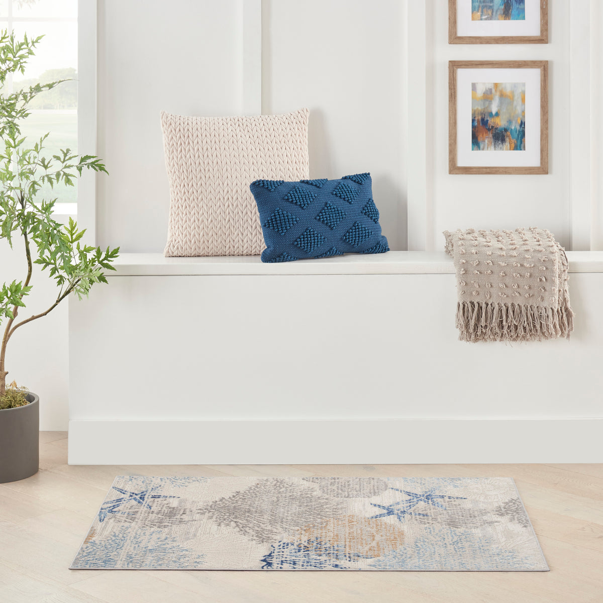 Seaside SDS04 Ivory Grey Blue Rug