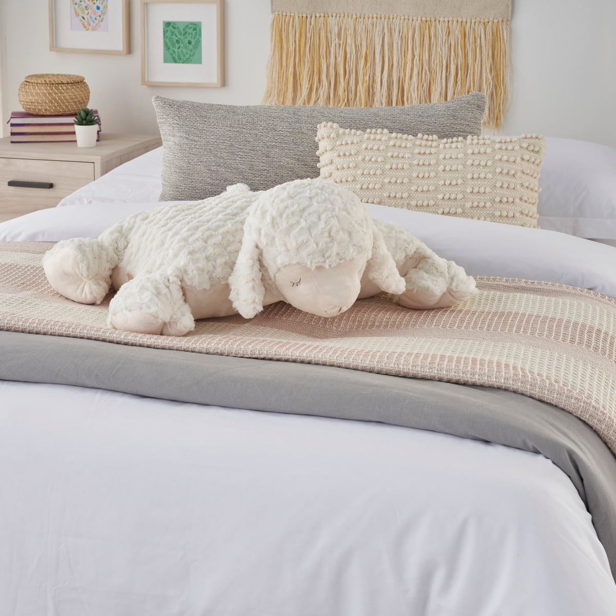 Plush Lines N2645 Ivory 18" x 22" Throw Pillows