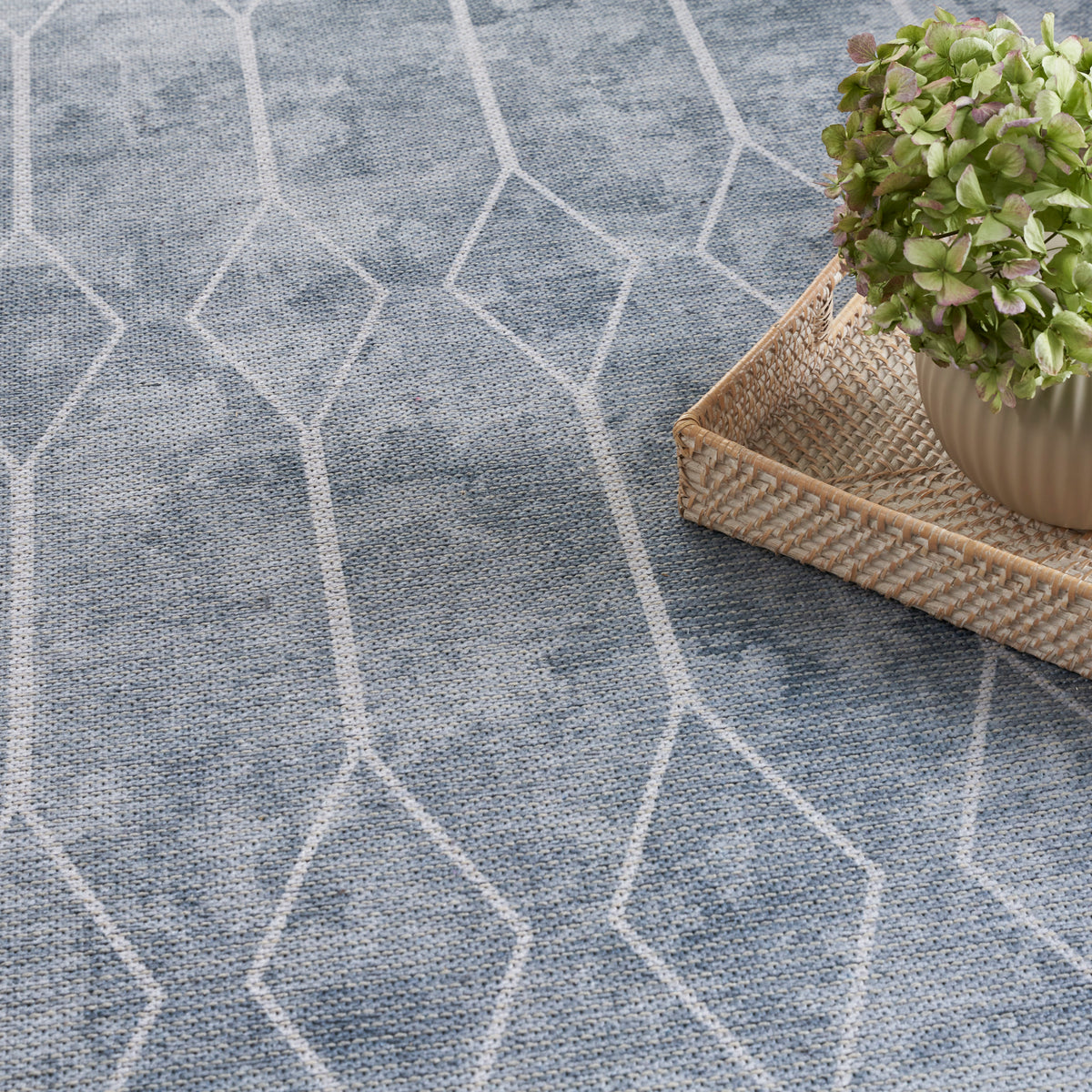 New Concept Washables SR107 Blue Grey Rug