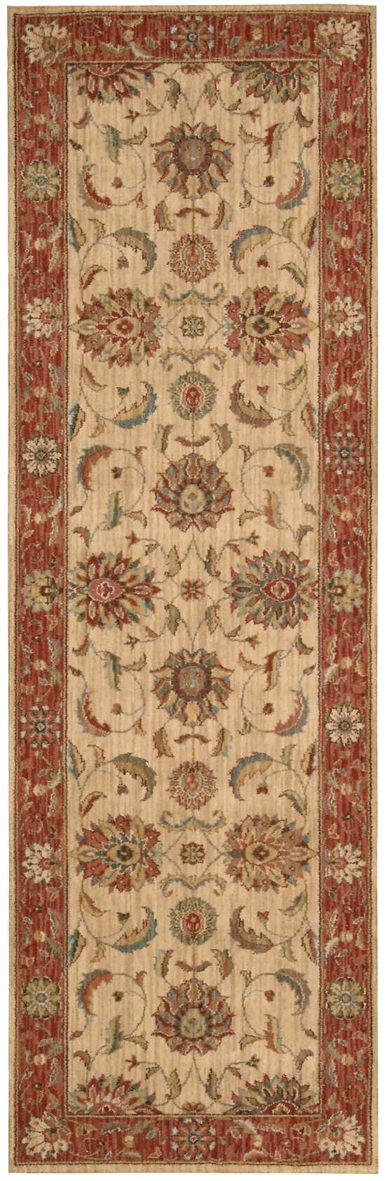 Living Treasures LI04 Ivory/Red Rug