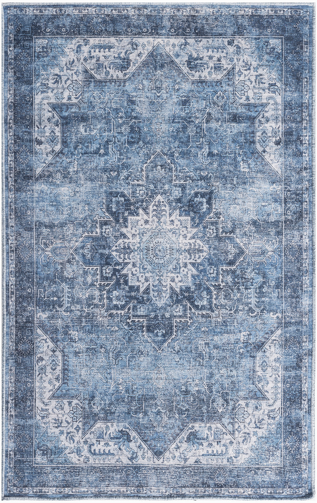 Nourison Washables NWB15 Blue Rug