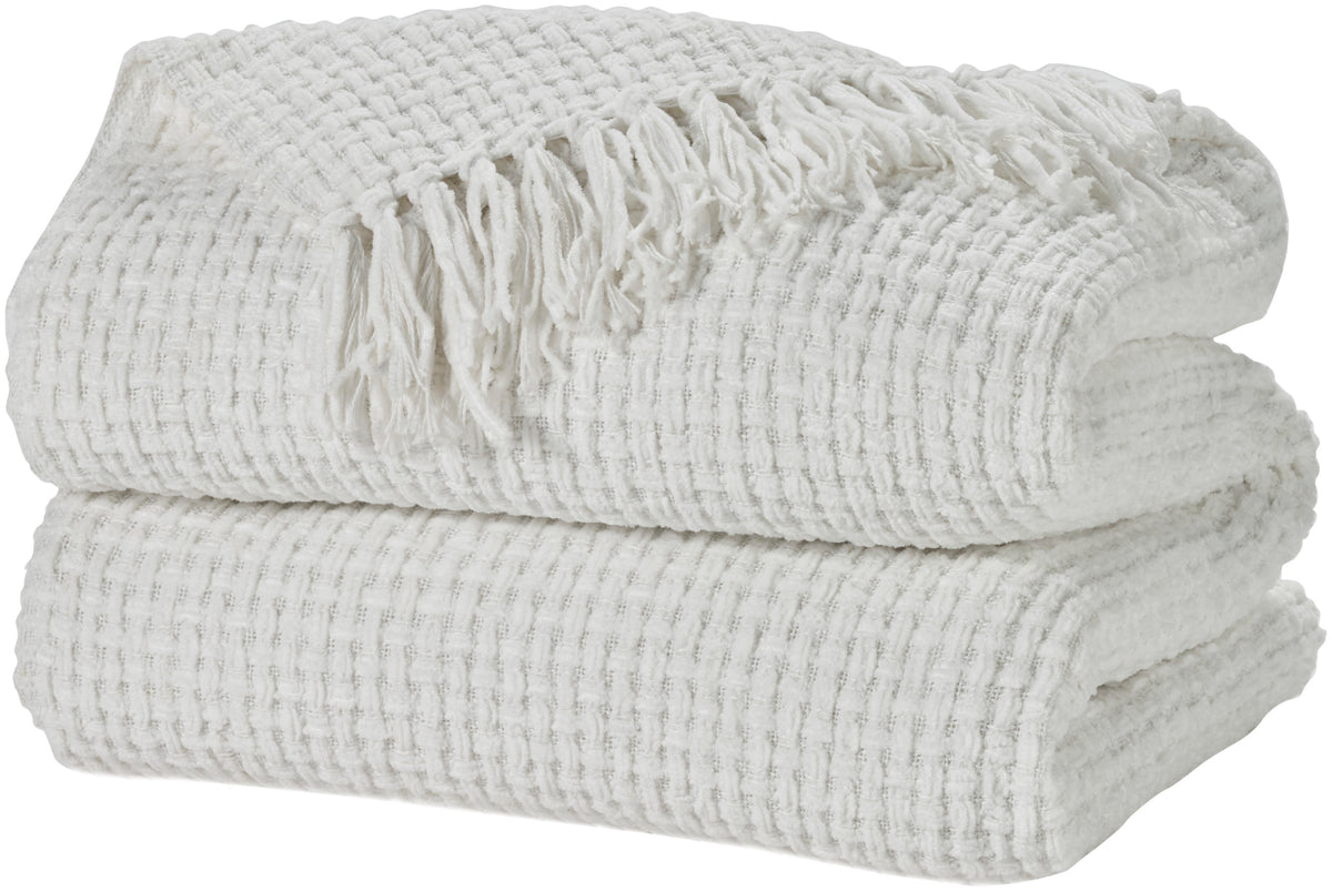 Lifestyle ZH225 White 70" x 103" Throw Blankets