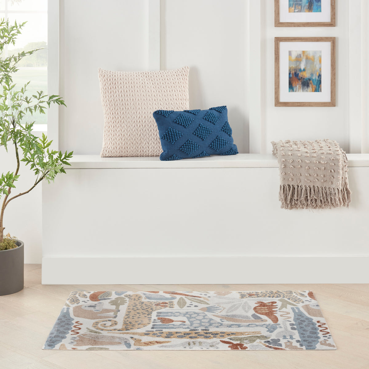 Astra Machine Washable ASW01 Ivory Rug