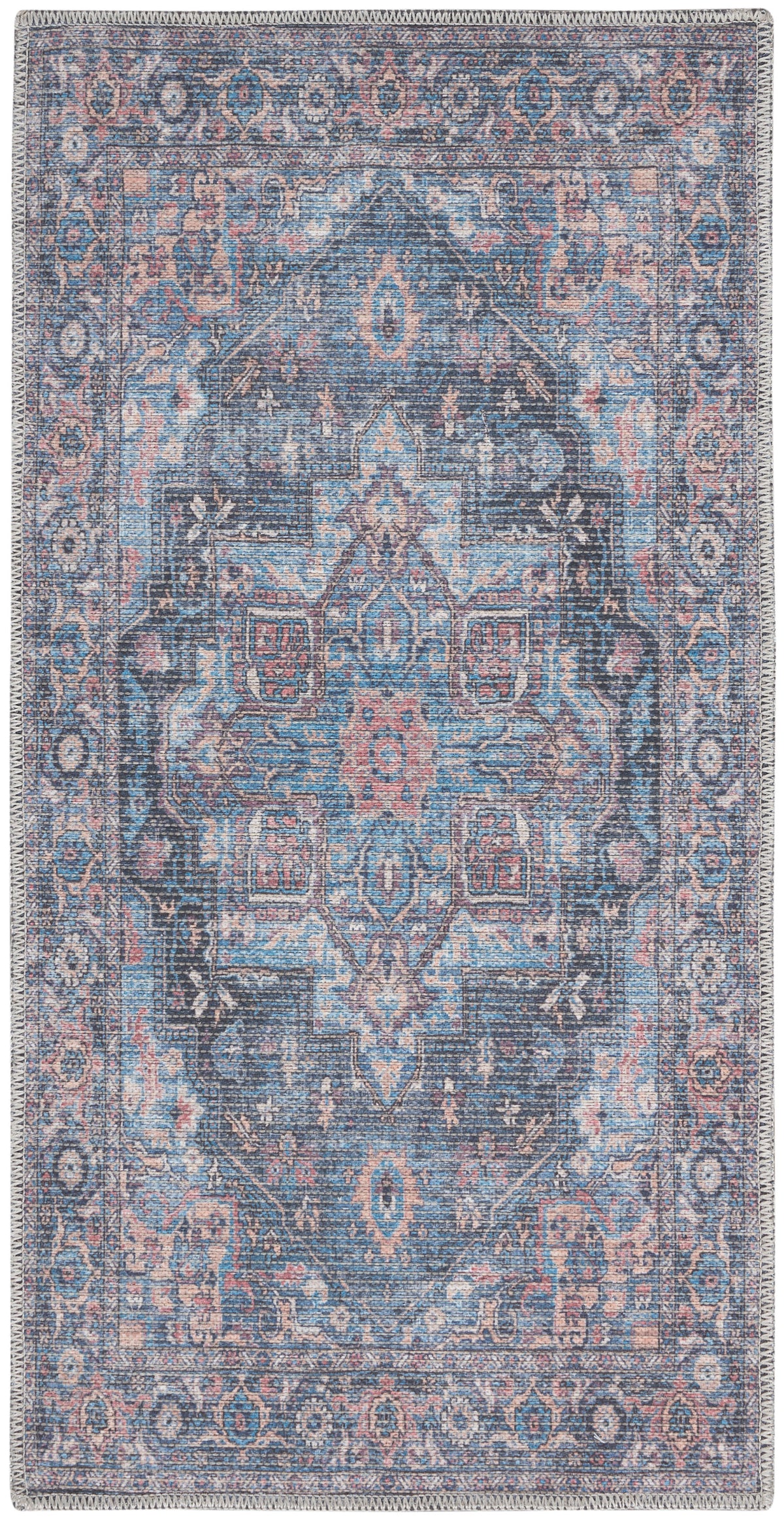 New Concept Washables SR101 Light Blue Multicolr Rug