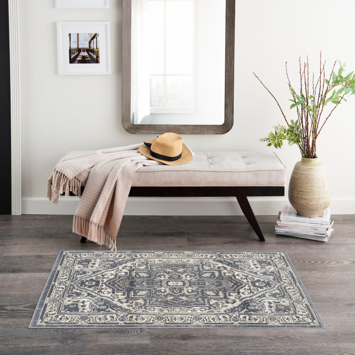 Quarry QUA18 Navy Ivory Rug
