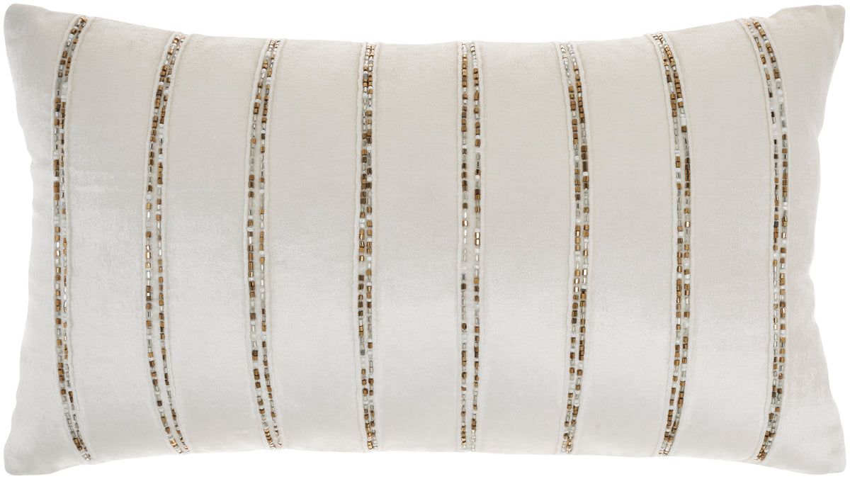 Sofia AZ217 Ivory 12" x 21" Throw Pillows