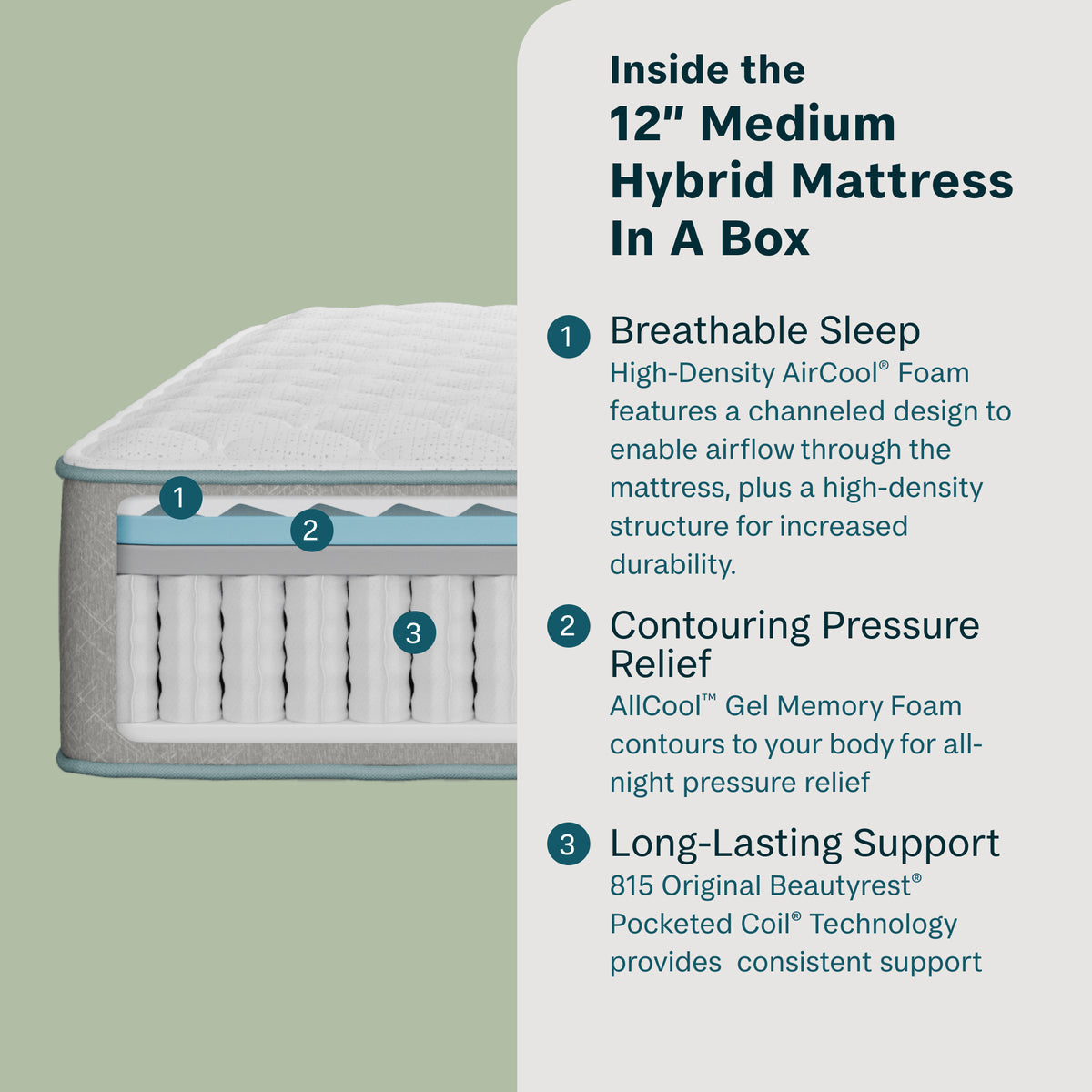 Slumber Time 12" Hybrid Medium Mattress in a Box