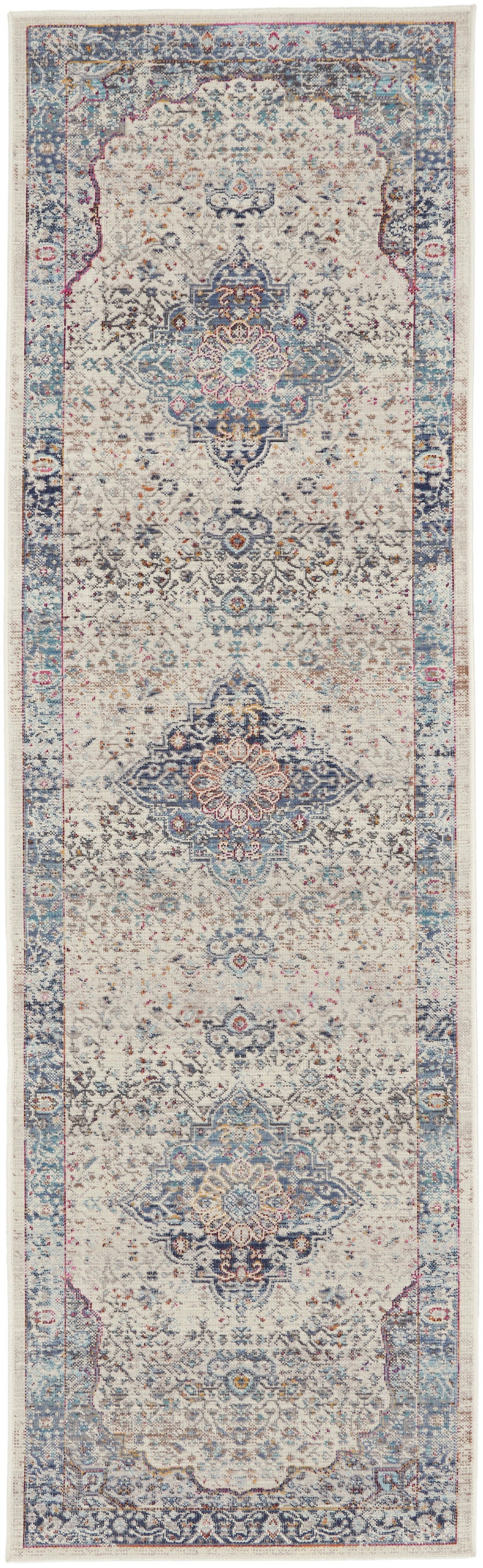 Vintage Kashan VKA07 Ivory Blue Rug
