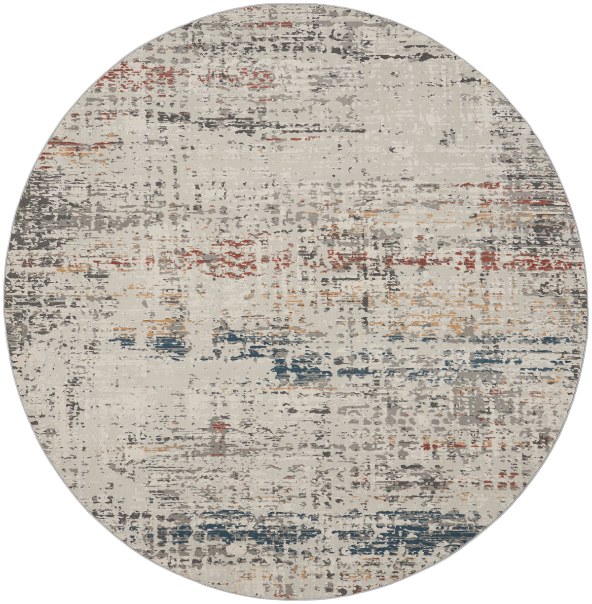 Rustic Textures RUS14 Light Grey Multi Rug