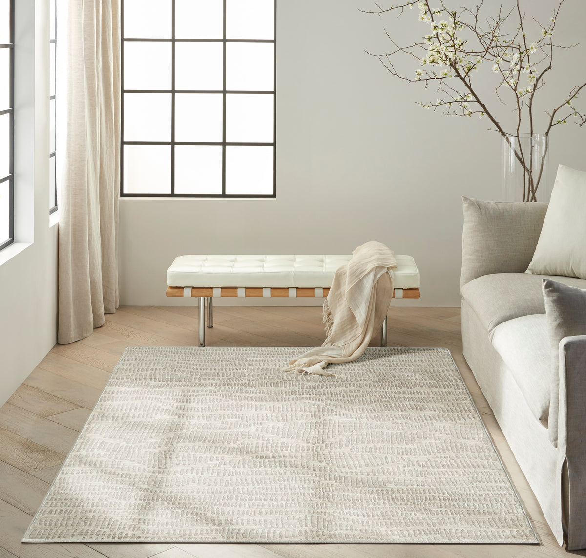 CK079 Notes NOT01 Ivory Silver Rug