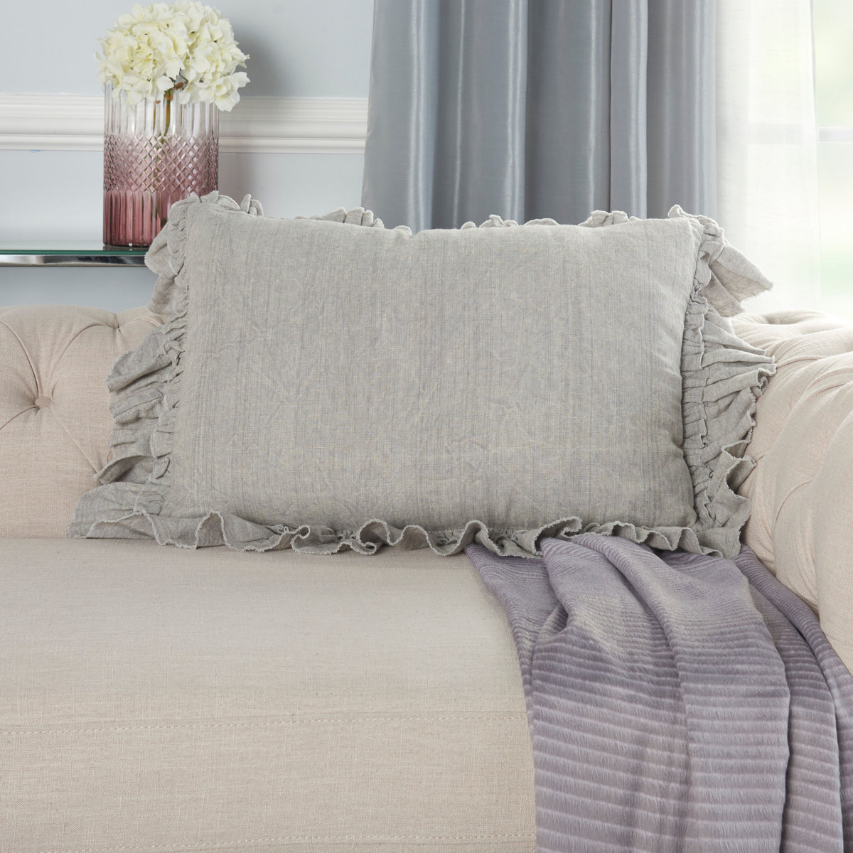 Sofia GE901 Grey 16" x 24" Throw Pillows